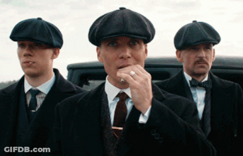 Three Men In Suits And Hats With Ring GIF