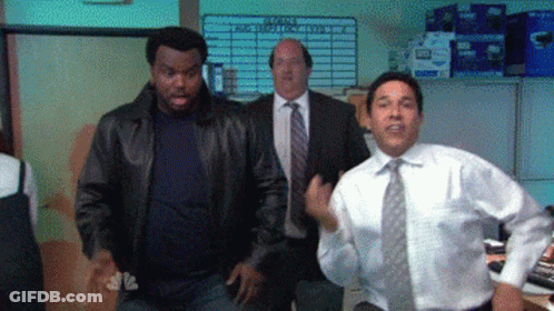 Three Men In Suits Dancing NBC Sign GIF