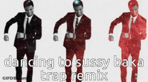 Three Men In Suits Dancing To Sussy Baka Trap Remix GIF