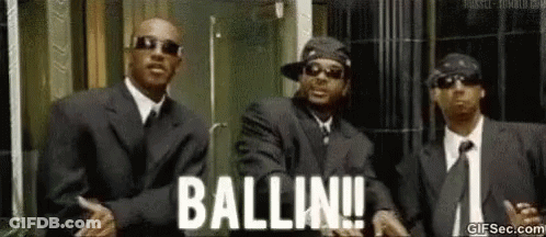 Three Men In Suits Saying Ballin GIF