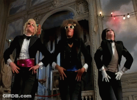 Three Men In Tuxedos Dancing GIF