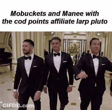 Three Men In Tuxedos Walking Mobbuckets And Manee GIF