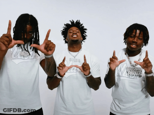 Three Men In White Shirts Saying Wisconsin Hawkers GIF