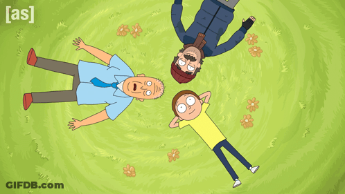 Three Men Laying In Grass With AS GIF