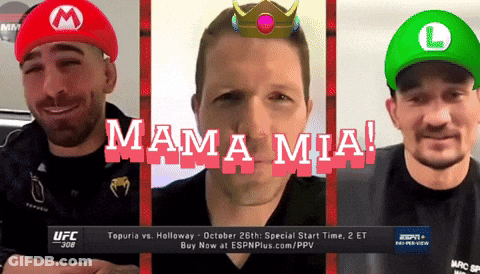 Three Men Mario And Luigi Hats Mama Mia GIF