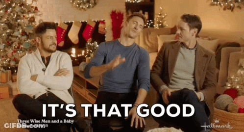 Three Men On Couch Saying It's That Good GIF
