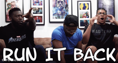 Three Men On Couch Saying Run It Back GIF