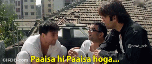 Three Men On Roof Saying Paaisa Hi Paaisa Hoga GIF