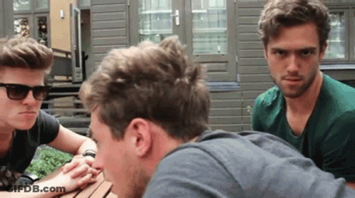 Three Men One Wearing Sunglasses One Wearing Green Shirt GIF
