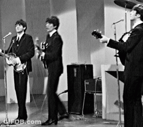 Three Men Playing Guitars Black And White GIF