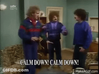 Three Men Saying Calm Down GIF