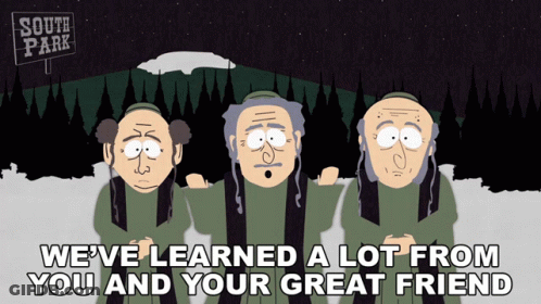 Three Men Saying We've Learned A Lot From You And Your Great Friend GIF