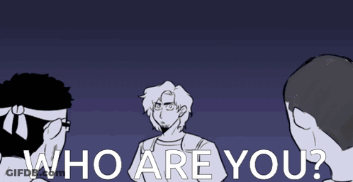 Three Men Saying Who Are You GIF