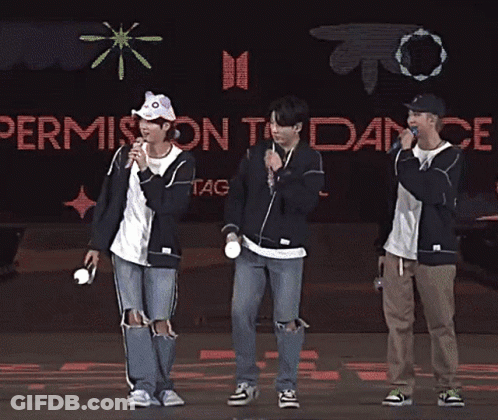 Three Men Singing Permission To Dance GIF