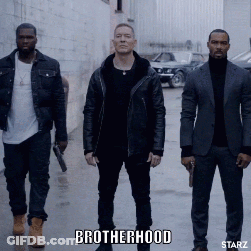 Three Men Standing Brotherhood GIF