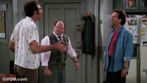 Three Men Standing In Front Of A Door With A Sticker On The Refrigerator That Says ' Snoopy ' GIF