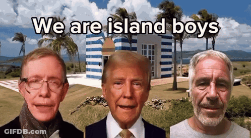 Three Men Standing Next To Each Other Saying We Are Island Boys GIF