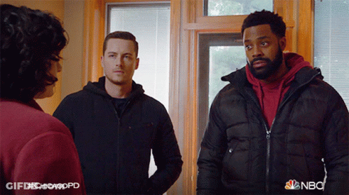 Three Men Standing Next To Each Other With #Chicagopd GIF