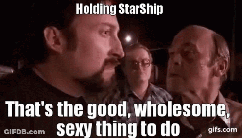 Three Men Standing One Holding Starship GIF