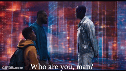 Three Men Standing One Says Who Are You GIF