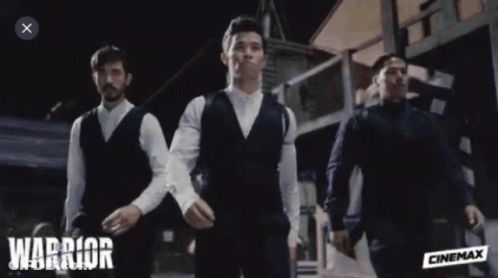 Three Men Standing Together Warrior GIF