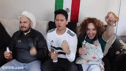 Three Men Watching Game One In Adidas Shirt GIF