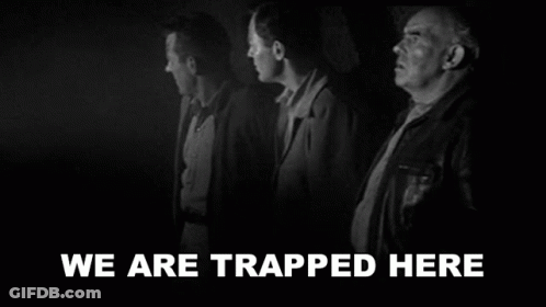 Three Men We Are Trapped Here GIF
