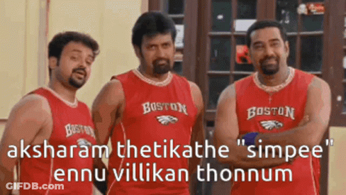 Three Men Wearing Red Boston Jerseys Are Standing Together GIF