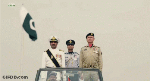 Three Military Men Saluting Green And White Flag GIF