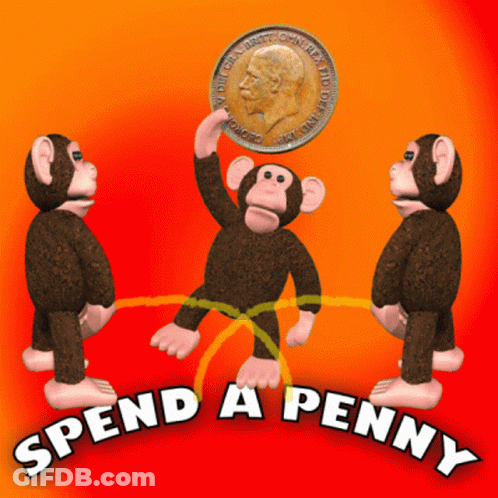 Three Monkeys Playing With Coin GIF