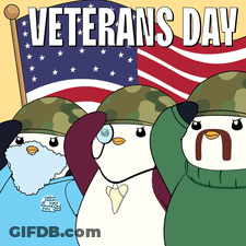 Three Penguins Saluting Veterans Day GIF