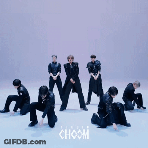 Three People Dancing At Studio Choom Sign GIF