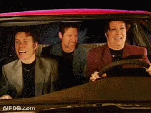 Three People In Car Including Woman GIF