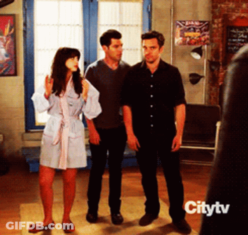 Three People In Room With Citytv GIF