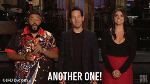 Three People Standing Together Saying Another One GIF