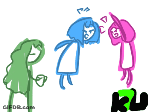 Three People With Letters Ru GIF