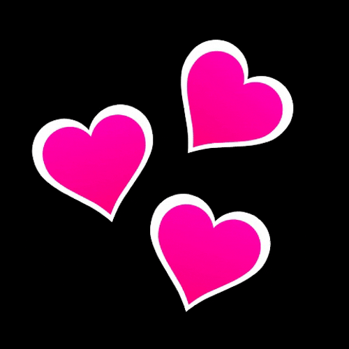 Three Pink Hearts Sweet Love GIF