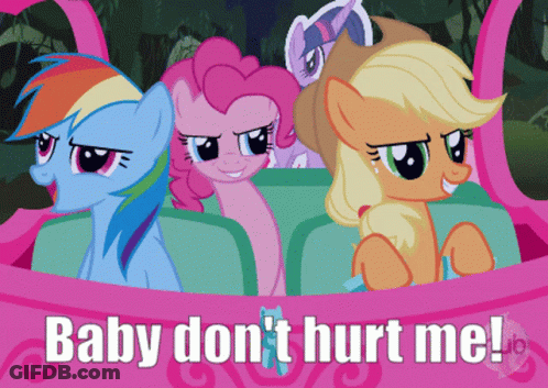 Three Ponies Sitting In Car Baby Don't Hurt Me GIF