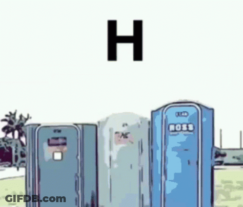 Three Portable Toilets With H GIF