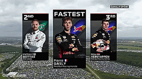 Three Racing Drivers Are Shown On A Screen With The Words Fastest GIF