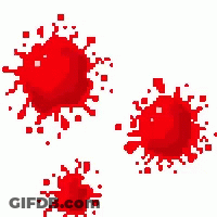 Three Red Blood Splashes Pixel Art GIF