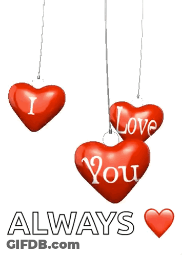 Three Red Hearts I Love You GIF