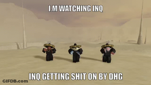 Three Roblox Characters Are Standing In A Desert With The Caption I.m Watching Inq GIF