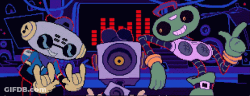 Three Robots With Speaker GIF