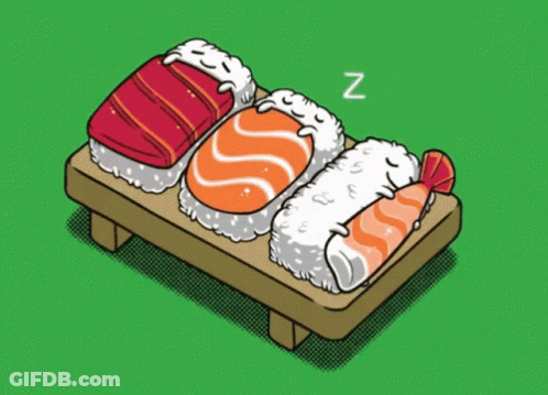 Three Sleeping Sushi GIF
