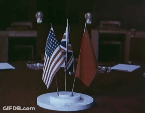 Three Small Flags Including American And British GIF