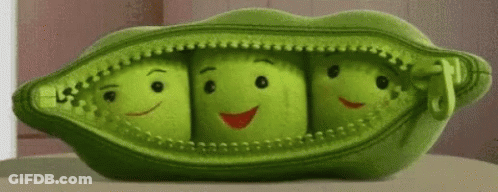 Three Smiling Peas In A Pod GIF