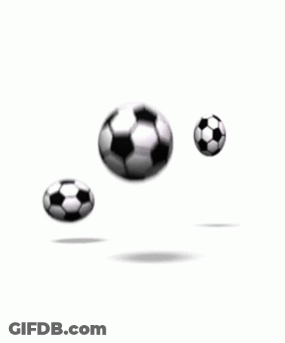 Three Soccer Balls Falling GIF
