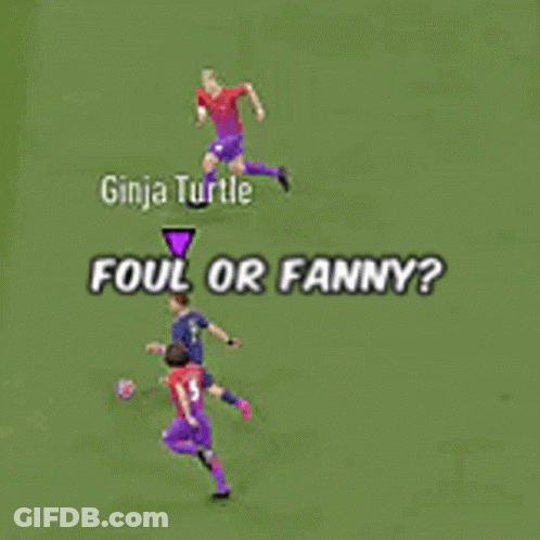 Three Soccer Players Playing Game With Foul Or Fanny GIF