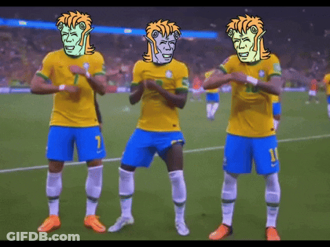 Three Soccer Players With Cartoon Faces On Their Jerseys One With The Number 7 GIF